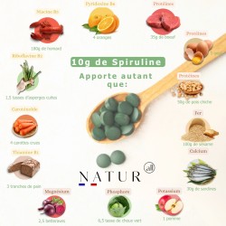 Spiruline Bio en Comprimés 500 mg – Énergie & Immunité Natur’All