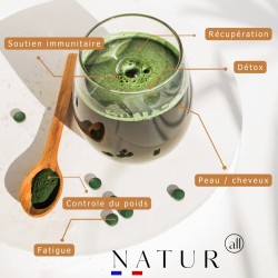 Spiruline Bio en Comprimés 500 mg – Énergie & Immunité Natur’All