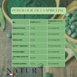 Spiruline Bio en Poudre – Super-Aliment Énergie & Détox – Natur’All