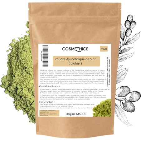 Poudre Ayurvédique de Sidr 100g – Cosm'Ethics® | Soin Naturel Cuir Chevelu & Peau