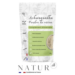 Ashwagandha 500g – Poudre 100 % Naturelle | Anti-Stress, Sommeil, Énergie | Natur’all