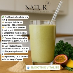 Poudre Ashwagandha 500g 100 % Naturelle | Anti-Stress, Sommeil, Énergie | Natur’all