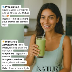 Ashwagandha 500g – Poudre 100 % Naturelle | Anti-Stress, Sommeil, Énergie | Natur’all