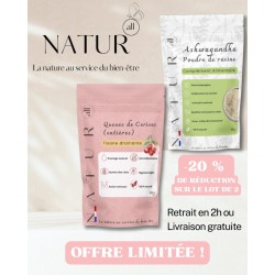Lot de 2 : Ashwagandha et Queue de cerise entière Natur'All